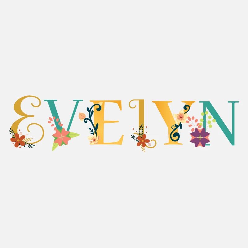 EVELYN Art du nom avec fleurs brodées