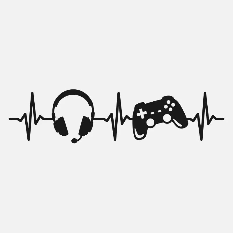 Gamer Herzschlag Gaming Controller Gamepad Headset