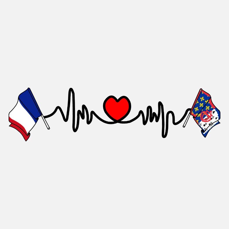 Flags left/right + heartbeat with heart