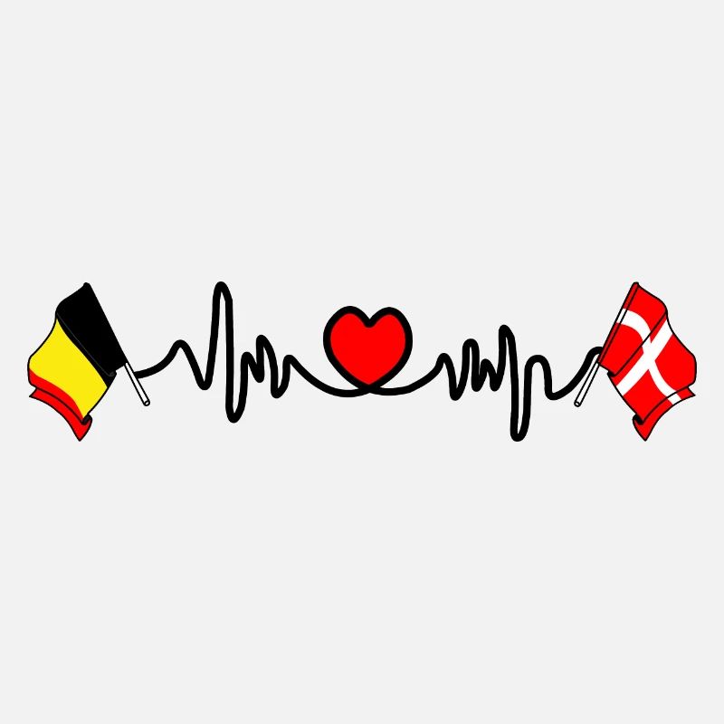 Cardio heart, Drapeau de la Belgique, drapeau du Danemark