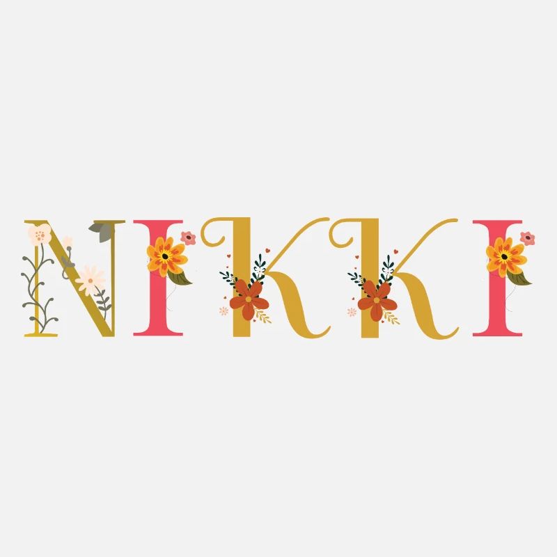 Le nom NIKKI est décoré de fleurs