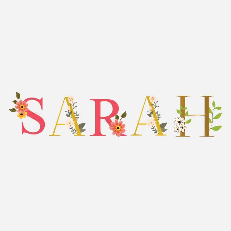 SARAH name decorated with flowers