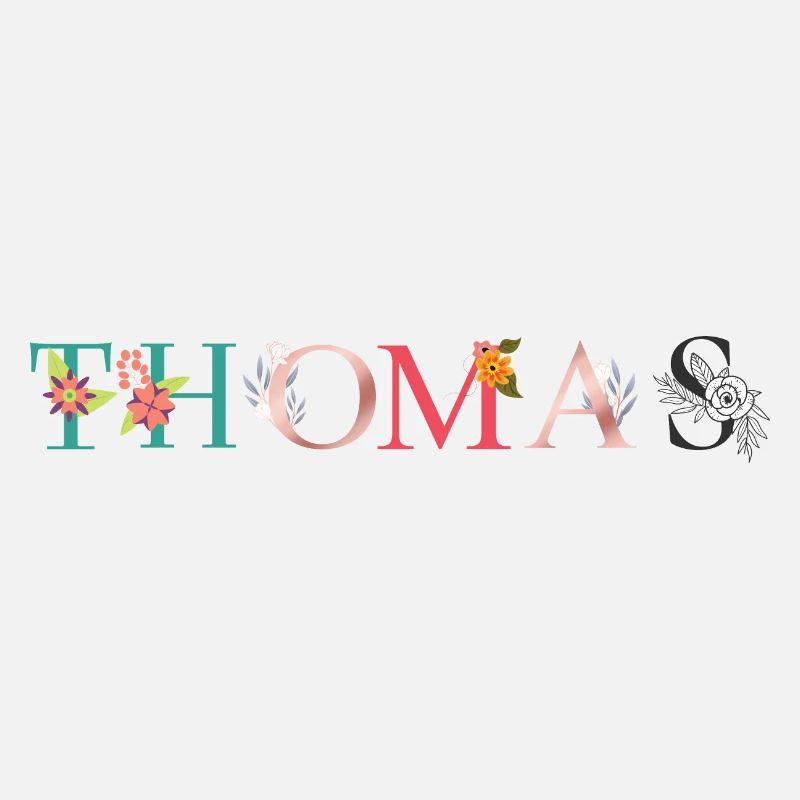 THOMAS ART DU NOM AVEC FLEURS BRODÉES