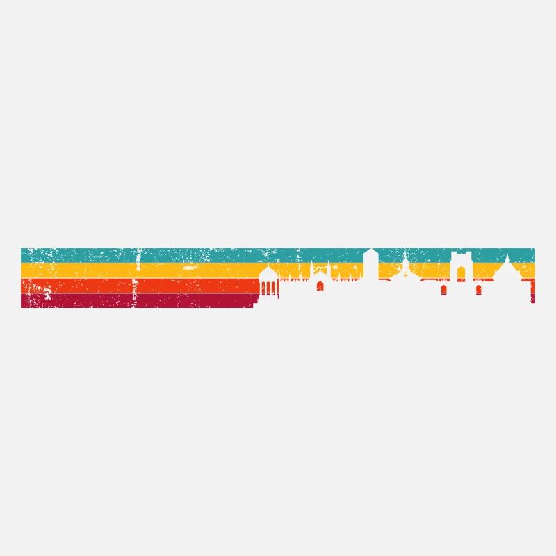 Retro Regenbogen Skyline