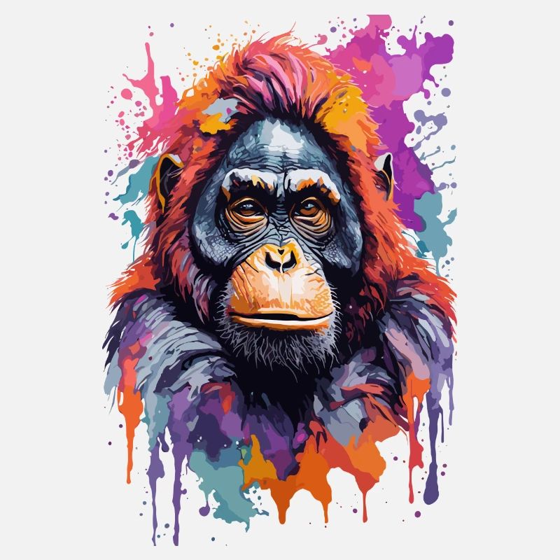 Singe Coloré Cool Palette Couleur
