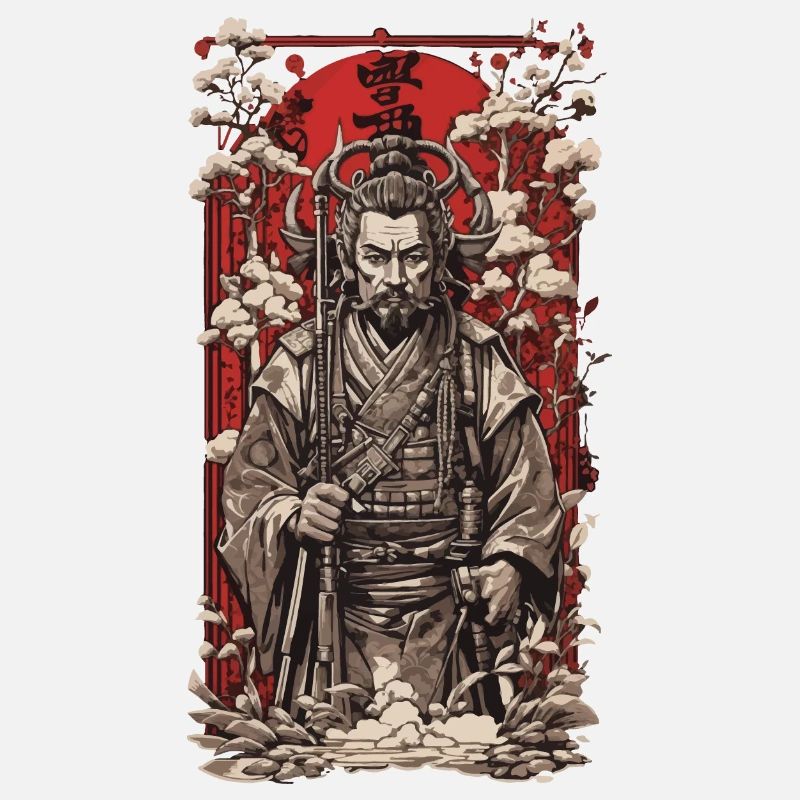 Ukiyo-E Kunst Stil Retro Japan Wave Shogun Design
