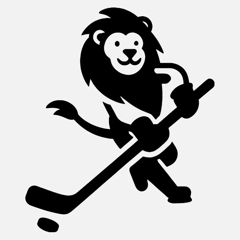 Löwe Wildkatze Eishockeyspieler Silhouette