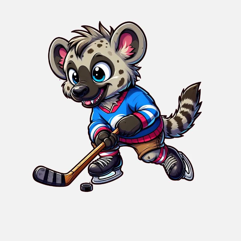 Hyäne Eishockey Spieler Comic