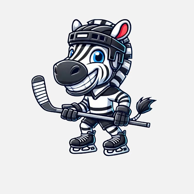 Cooles Zebra Eishockey Eishockeyspieler
