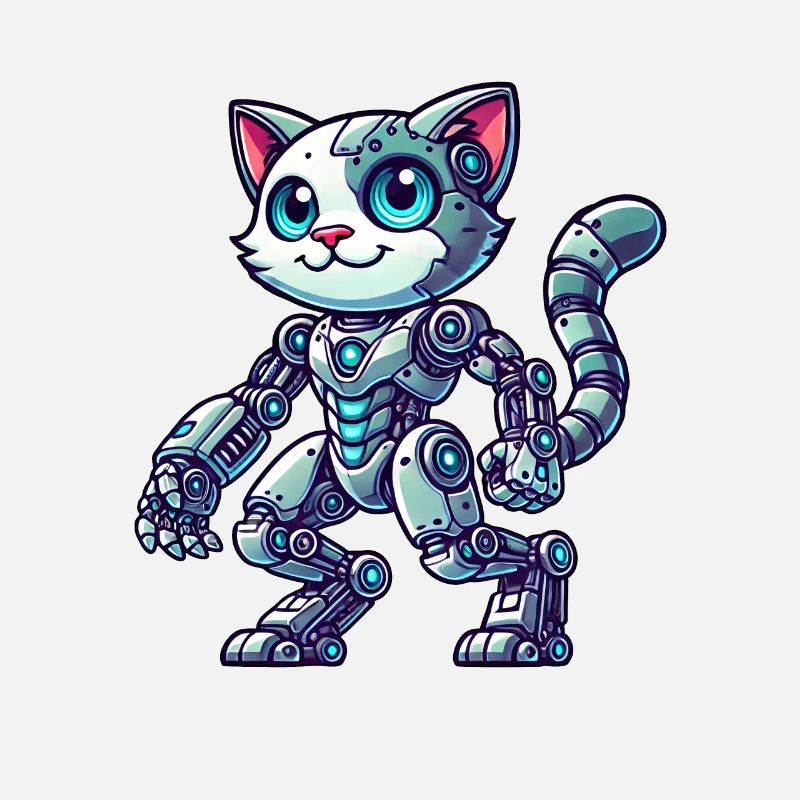 Cat Cat Robot Machine Sci-Fi Cyborg