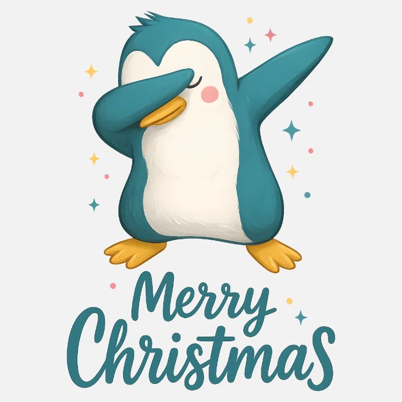 Dabbing Pinguin Merry Christmas Design