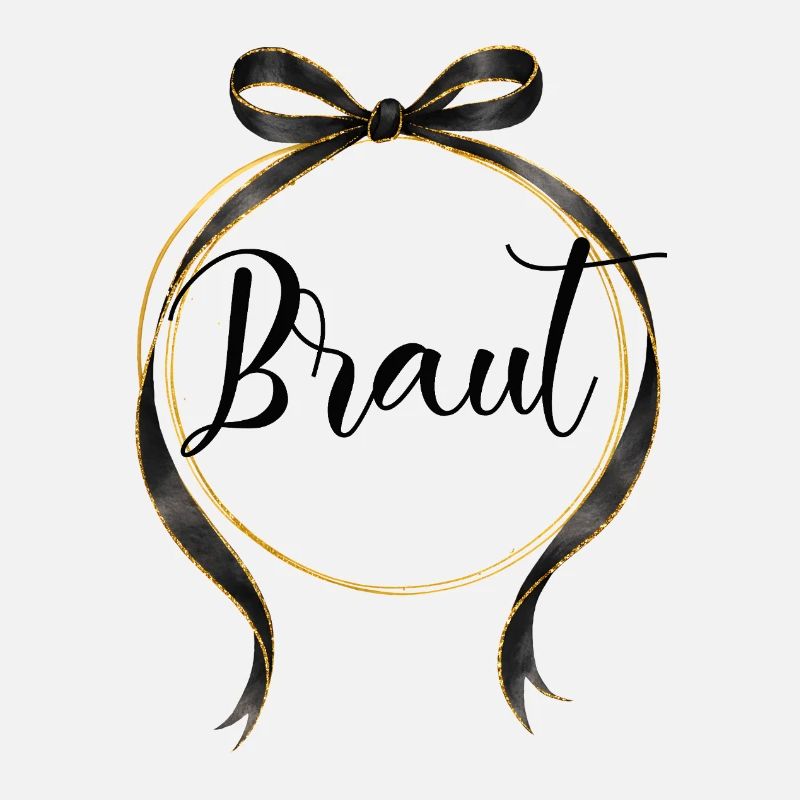 TEAM BRAUT! Circle Bow Black Gold