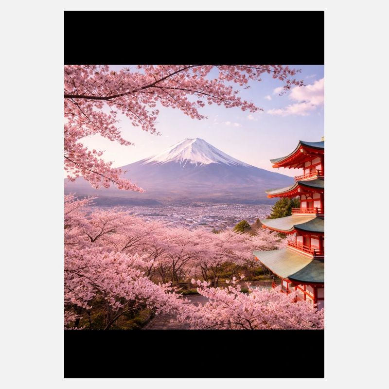 Sakura à Fuji et à la pagode