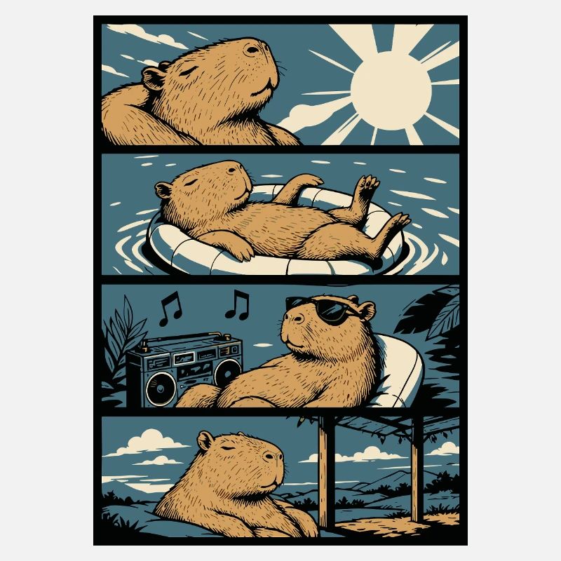 Chill Capybara Pool Vibes