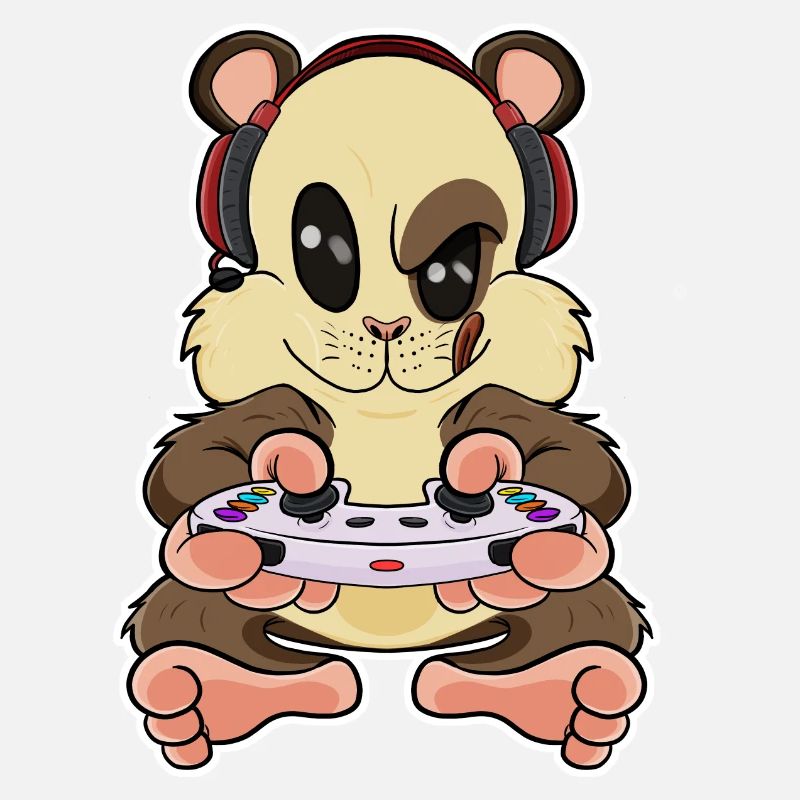 Hamster With Gaming Controller I Funny Gaming I