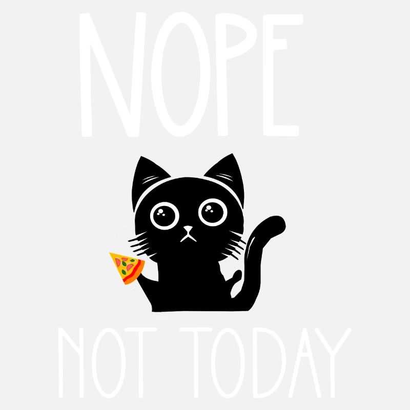 Nope not today cat with pizza