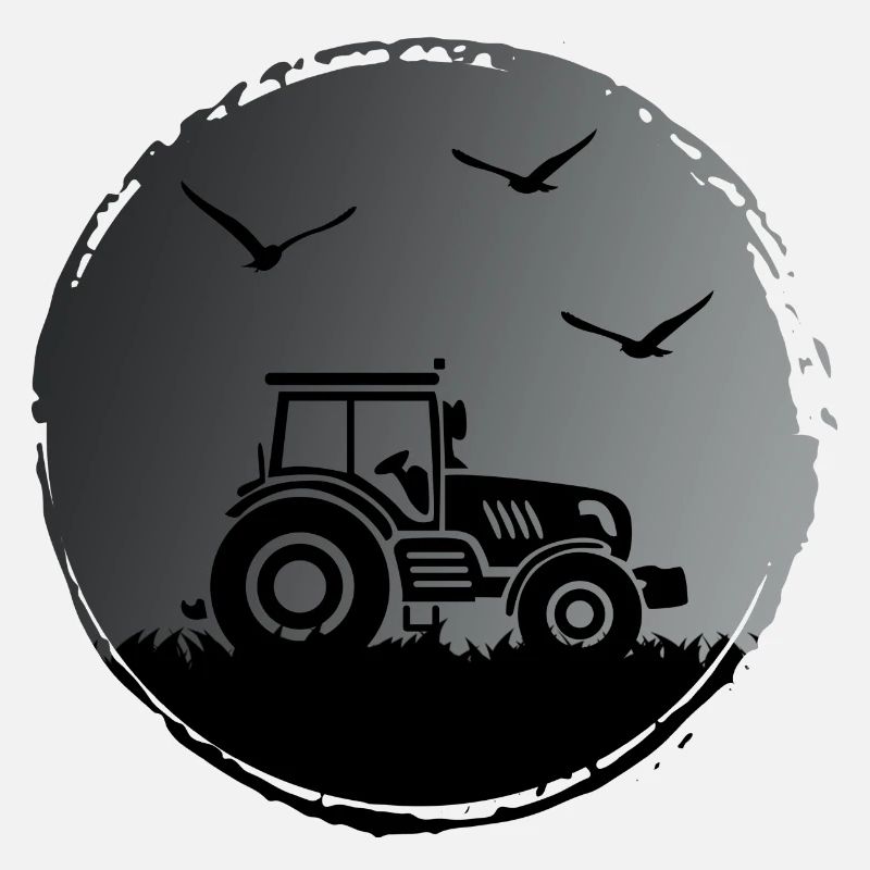 Traktor Traktorfahrer "Ernte im Mondschein"