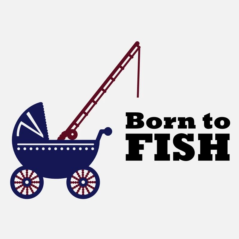 Poussette avec canne à pêche / poussette avec