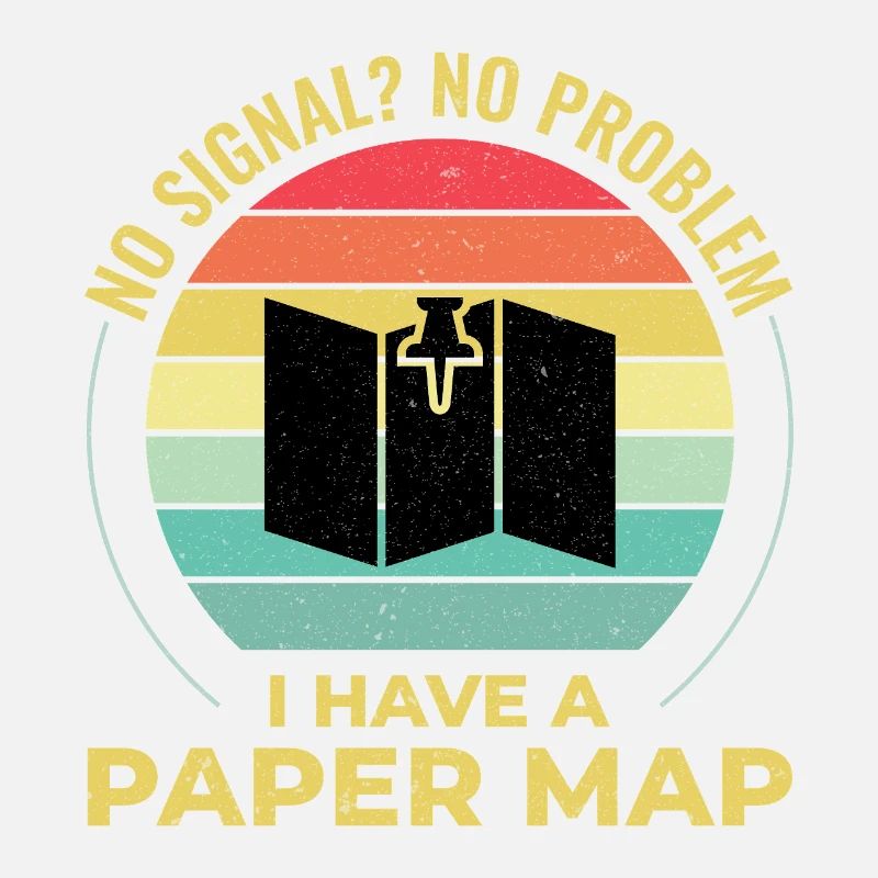GIS Analyst Map Pin Sunset Retro Camping Hiking