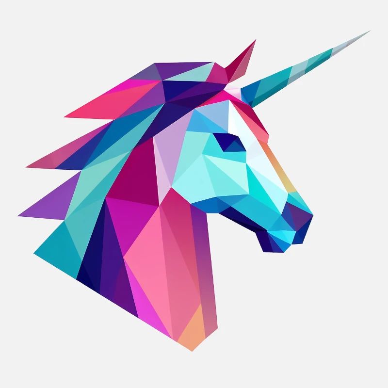 Unicorn Low Poly Logo Design