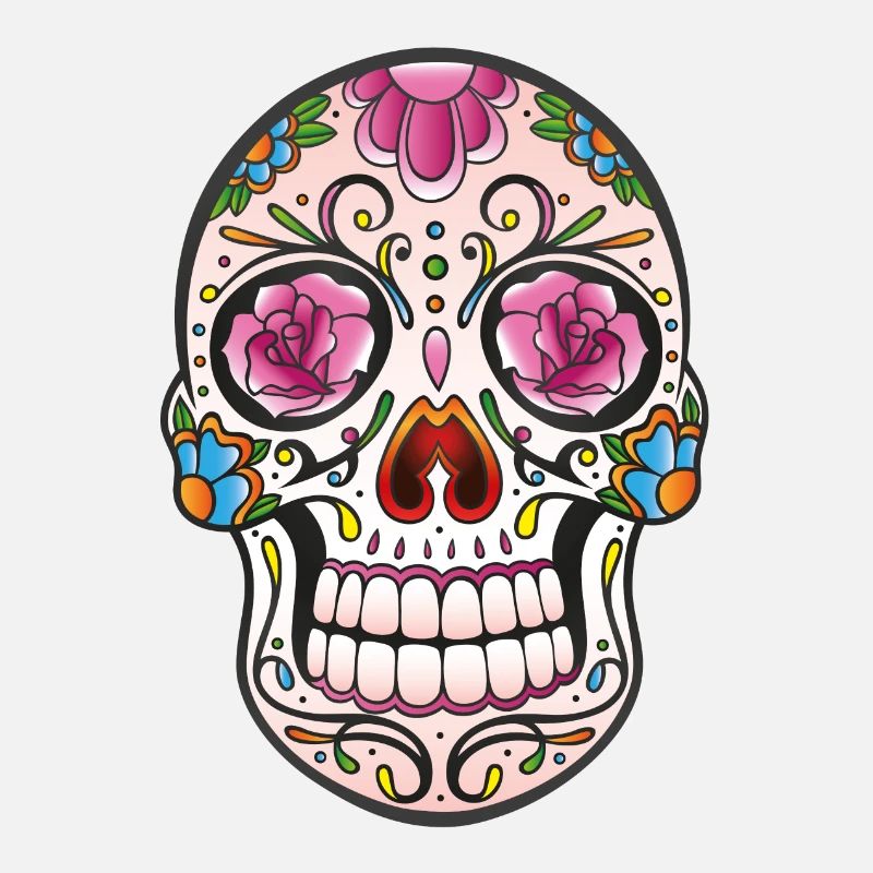 Floral Sugar Skull Tattoo - Mexikanischer Stil