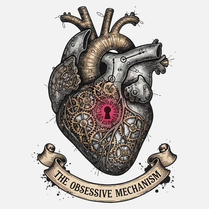 Steampunk Heart with Gears Dark Academia