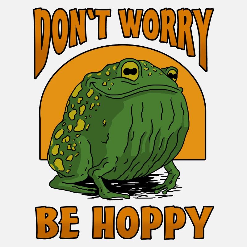 Ne vous inquiétez pas soyez houblonné - la grenouille heureuse