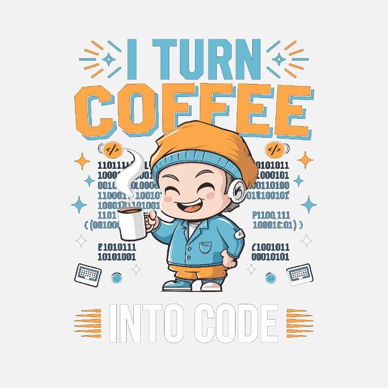 I turn coffee into code – Funny IT design
