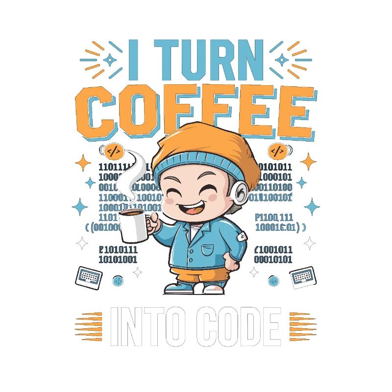 I turn coffee into code – Funny IT design