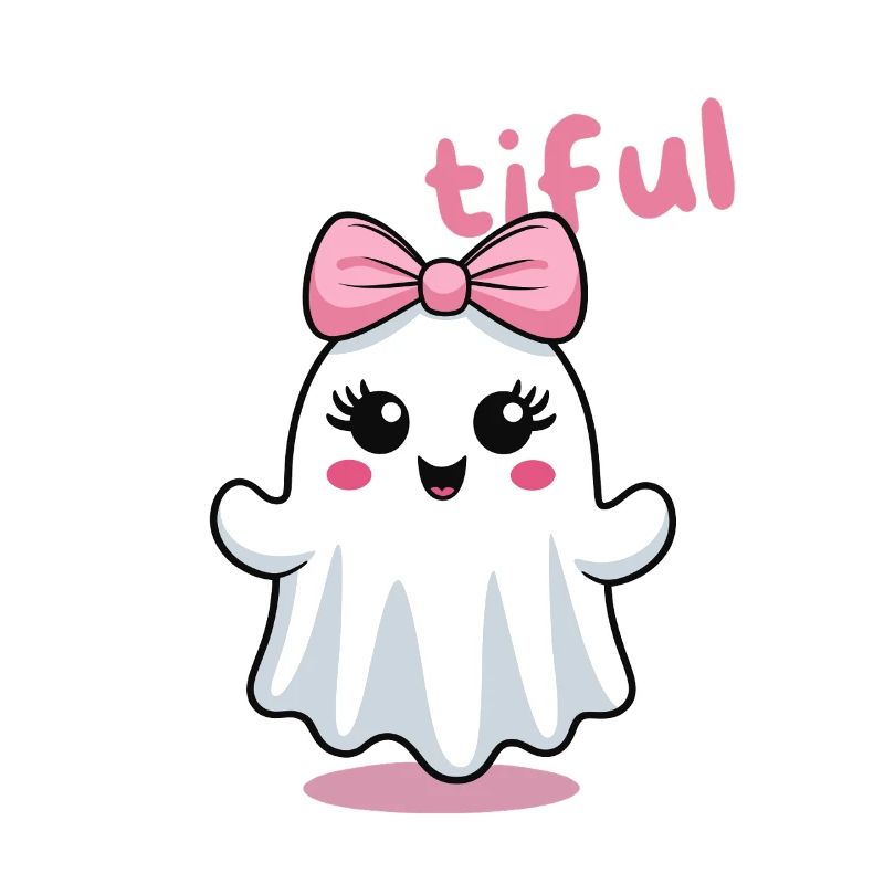 Bootiful Ghost Cute With Bow