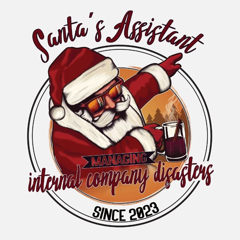 Christmas Office dabbing Weihnachtsmann mit Punsch