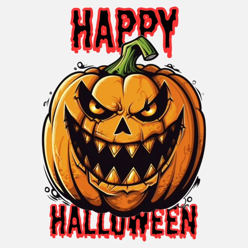 Spooky Halloween pumpkin with evil grin