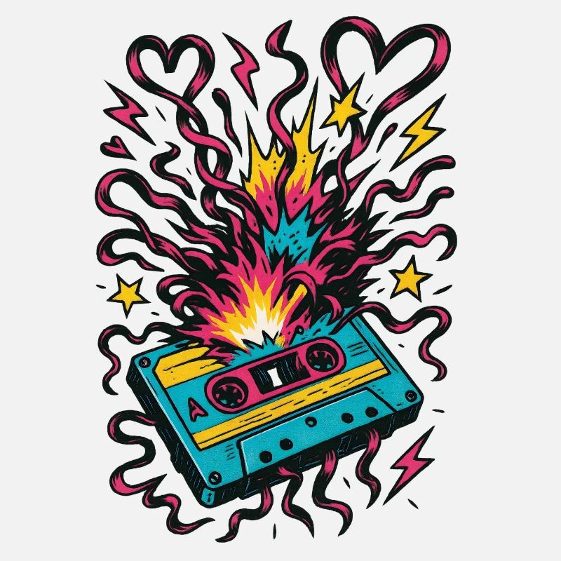Explosion de cassettes – Chaos de bande des années 80