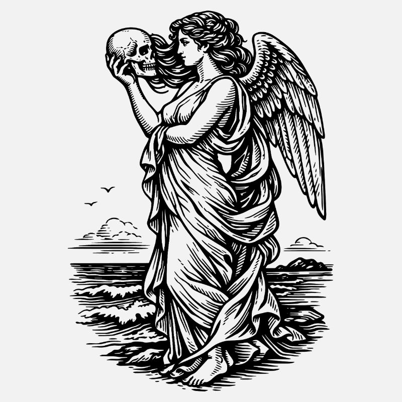 La déesse grecque Aphrodite à la mer avec le skul