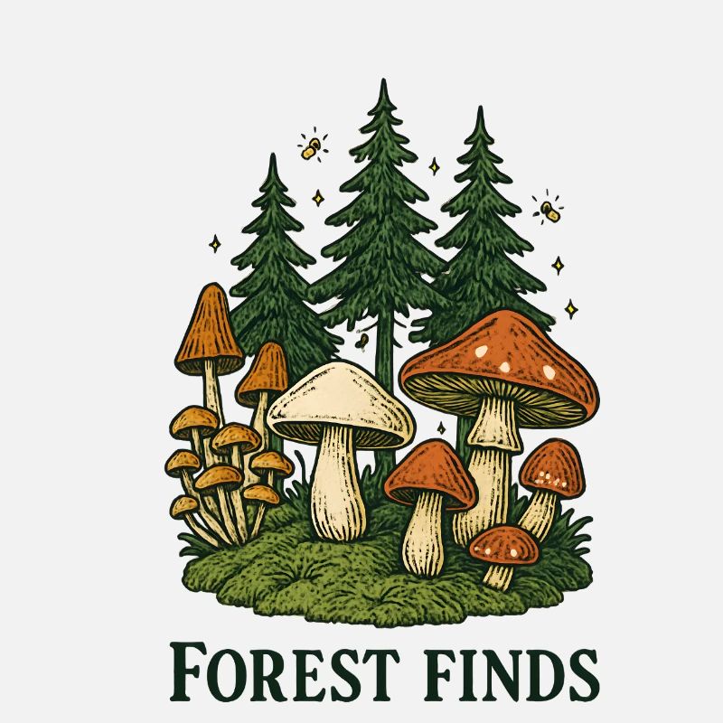 Découvertes en forêt : Scène de champignons dans la forêt de sapins