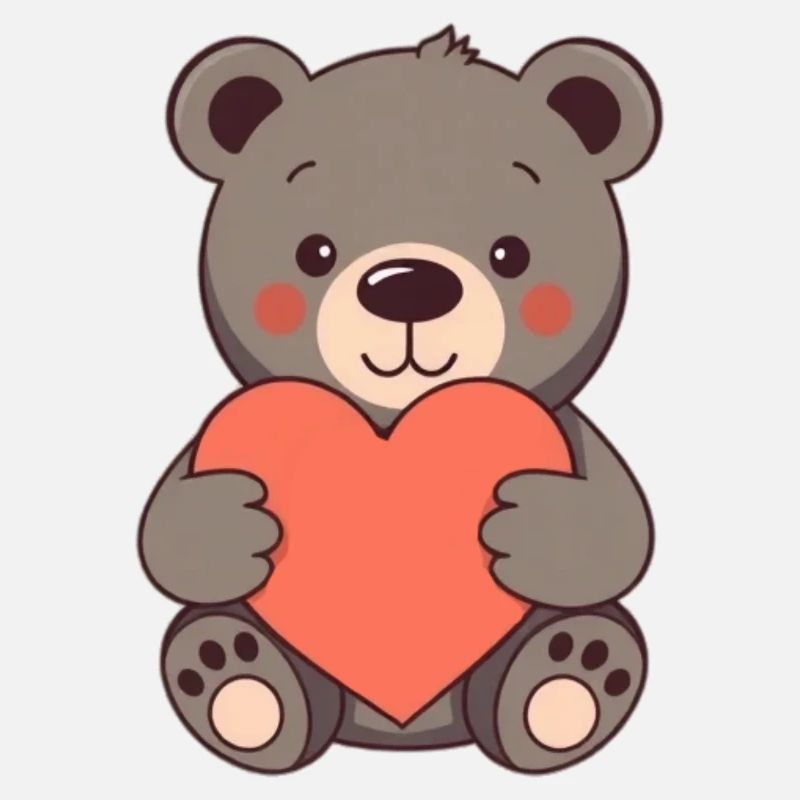 Bär mit rotem Herz Geschenk Mutter Muttertag