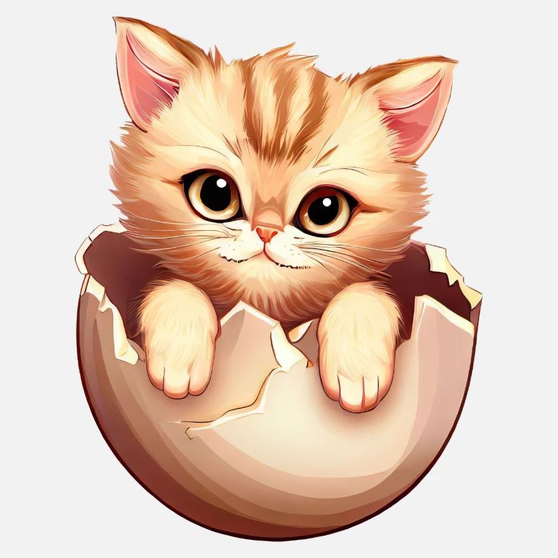 Chaton éclot de l’œuf, Mignon design animal