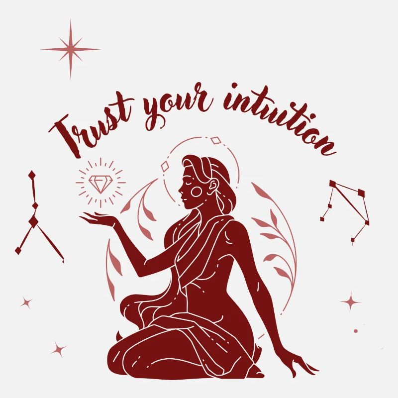 Vertrauen Sie Ihrer Intuition Farbdesign Rot