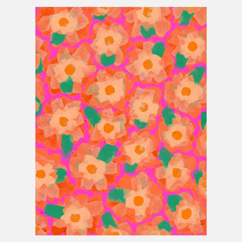 Cute Orange Flowers Pattern