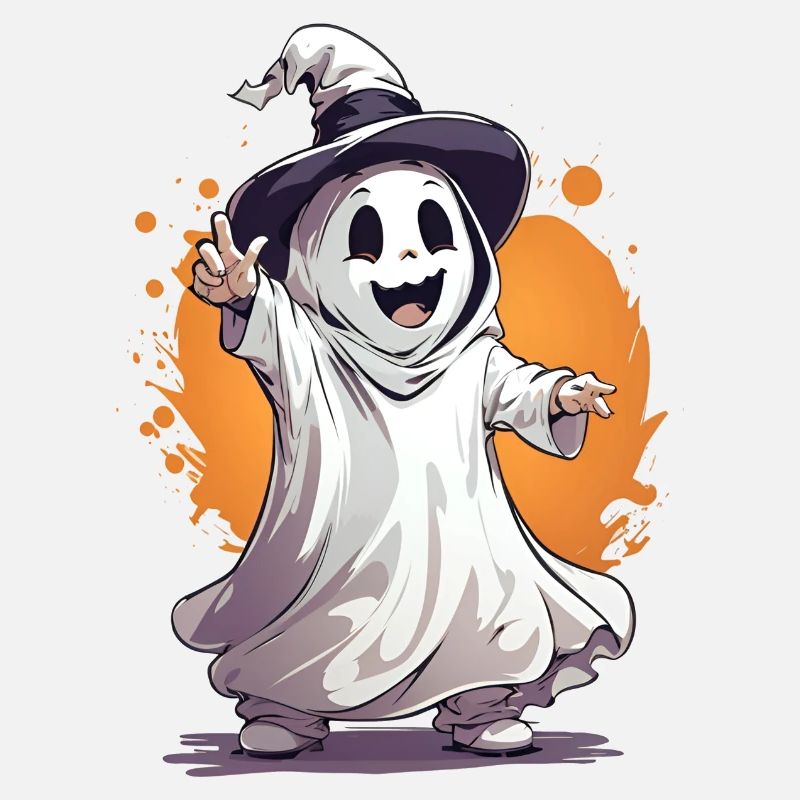 Squelette d’Halloween avec des chiots