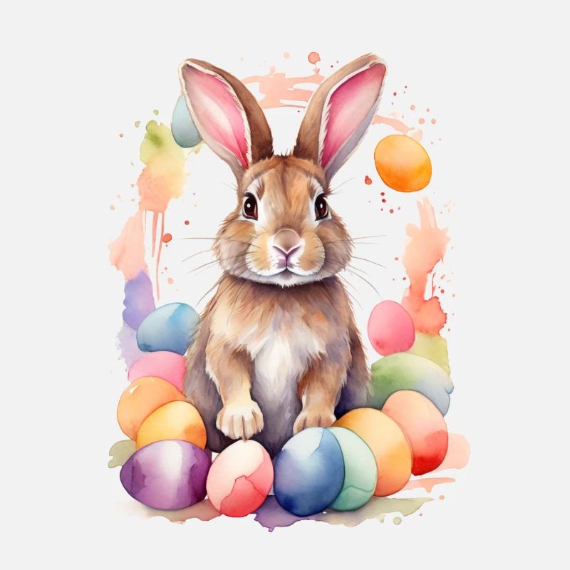 Süßer Osterhase, Watercolor Easter Bunny