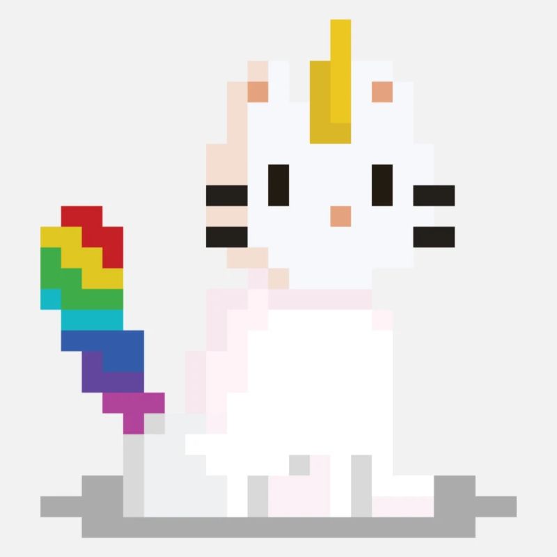 Chat licorne Pixel