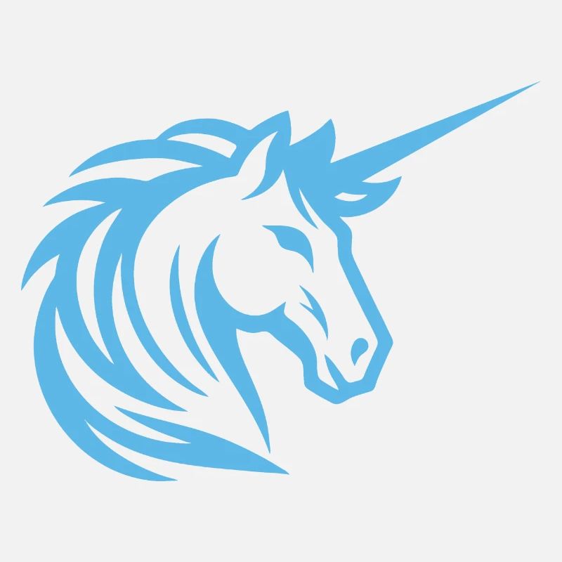 Blaues Einhorn - Schlichtes Design