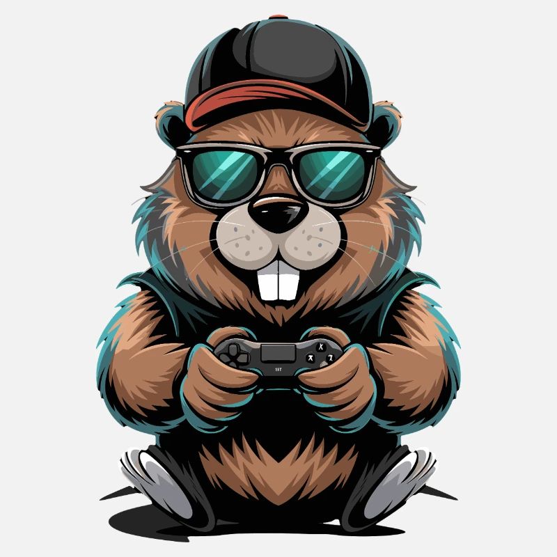  Cooler Gamer Biber Mit Controller Und