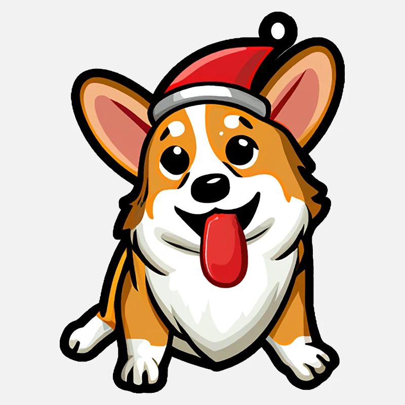 Cute Corgi wearing a Christmas Hat