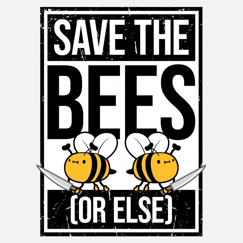 Rettet die Bienen oder sonst Messer Lustig Niedliche Biene Imker