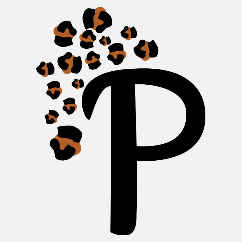 Buchstabe p Leopardenmuster