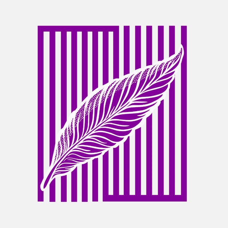 Feather on vertical bar