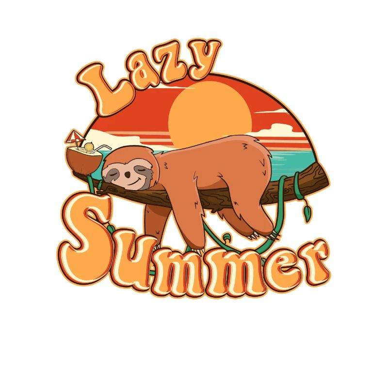 Lazy Sloth Summer - Cool Sloth Lover gift idea