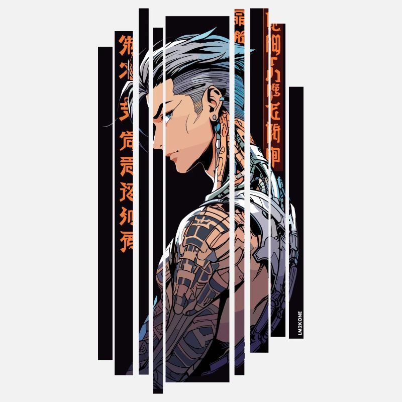 Orange Cyber Tattooed Man